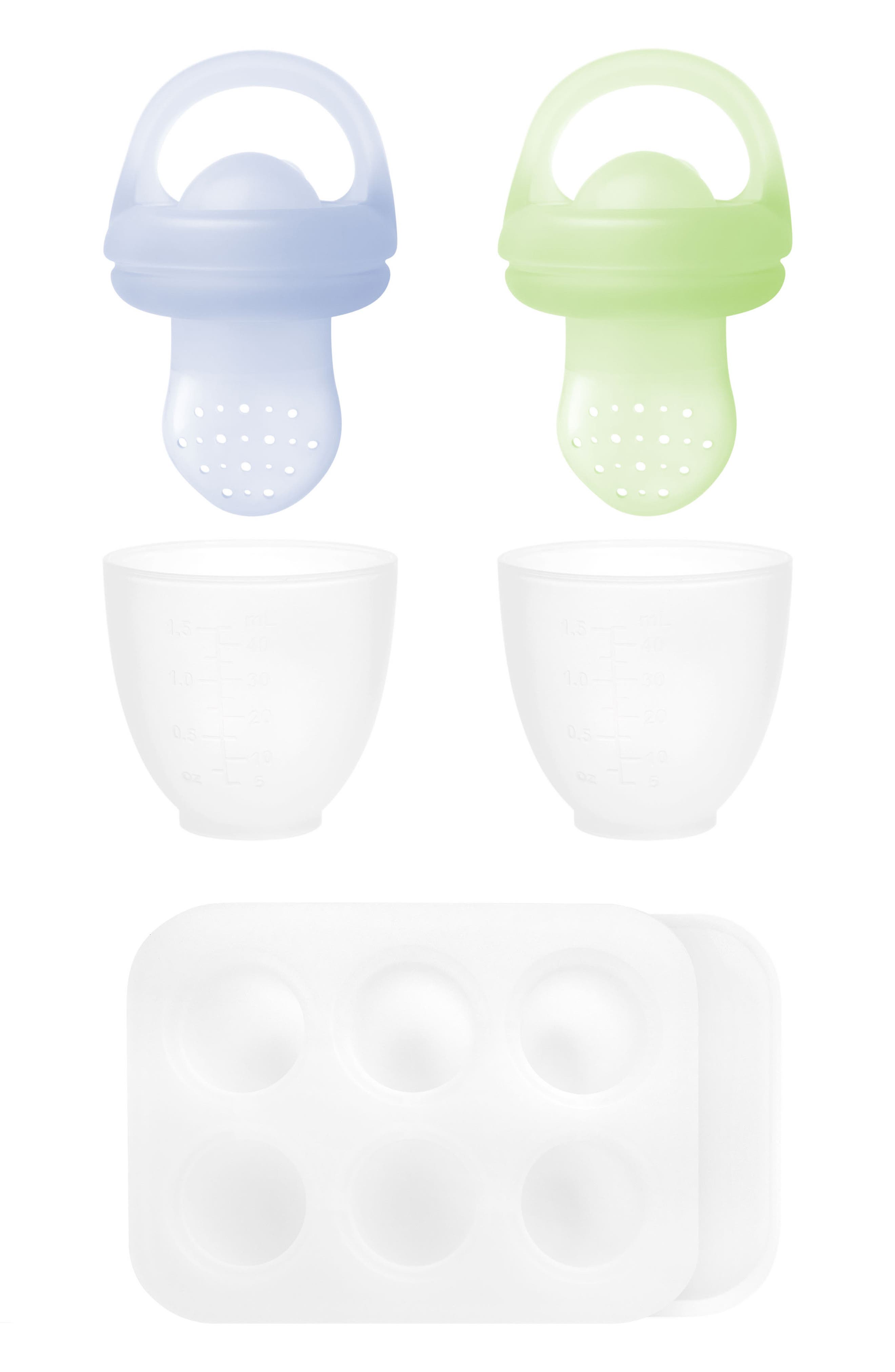 Olababy 5-Piece Infant Solid Starts Feeder Set in Blueberry/Kiwi 