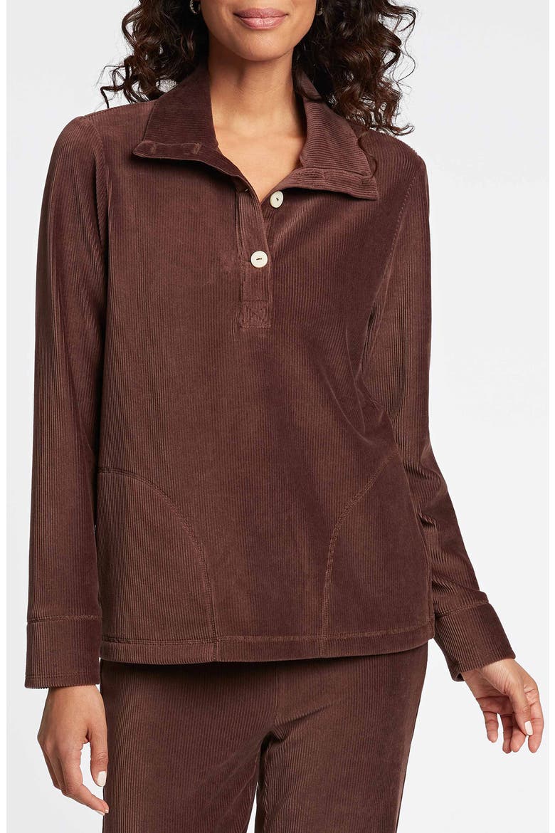Sammy Corduroy Polo Sweater, Main, color, CHOCOLATE