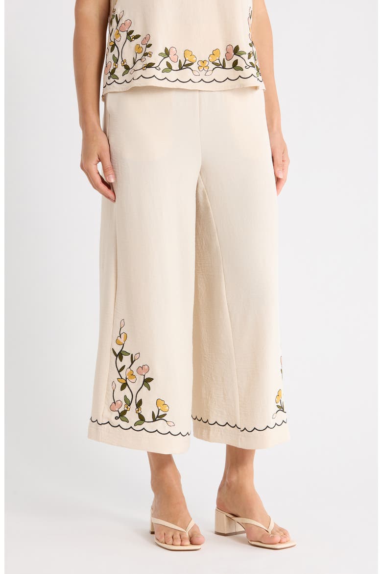 Embroidered Pants, Main, color, PALE OAK
