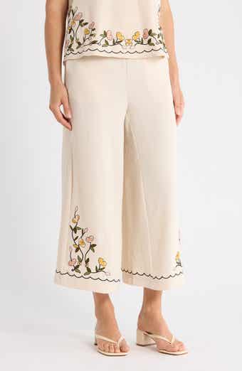 Adrianna Papell Embroidered Pants