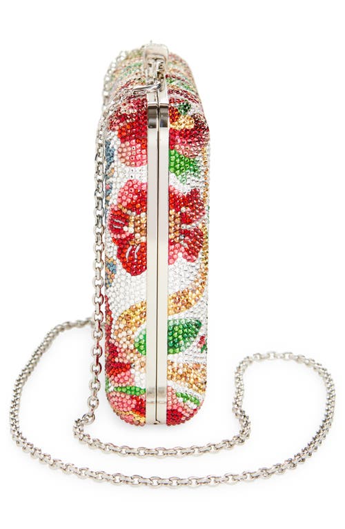 Judith Leiber Allegory Slim Slide Clutch In Silver Rhine Multi