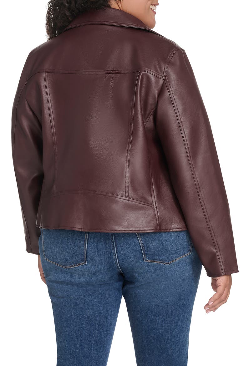 Slim Fit Faux Leather Moto Jacket, Alternate, color, OXBLOOD