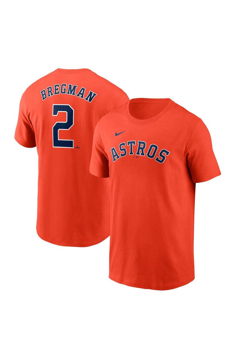 Nike Men's Nike Alex Bregman Orange Houston Astros Fuse Name & Number T-Shirt, Alternate, color,