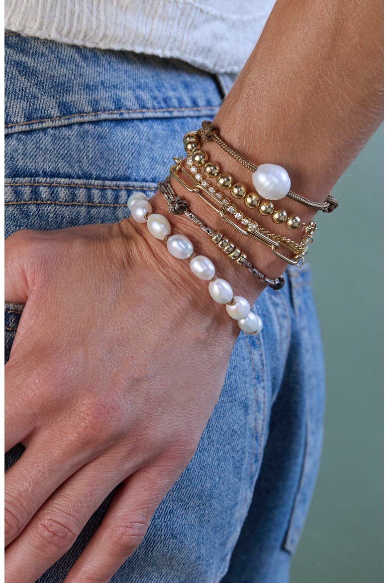 14k Gold Baroque Pearl Cord Bracelet, Alternate, color, 14K YELLOW GOLD