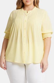 NYDJ Print Peasant Top