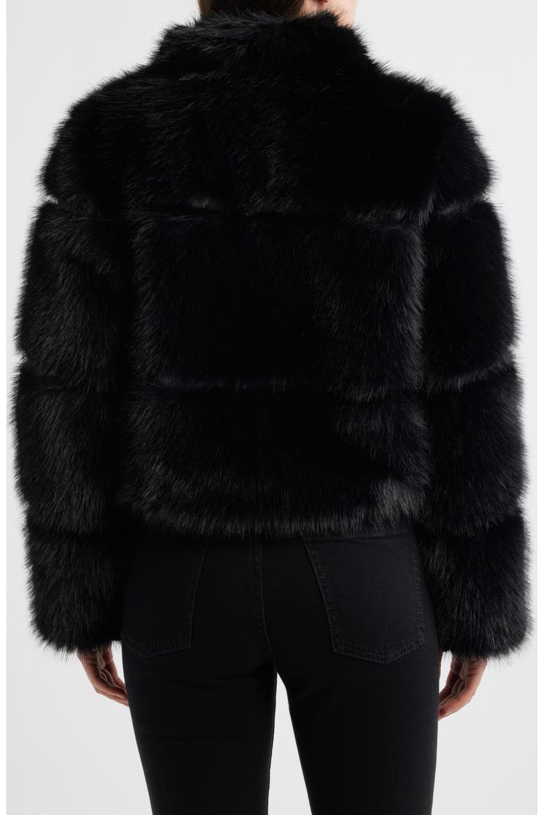 Chubby Crop Faux Fur Jacket, Alternate, color, BLACK