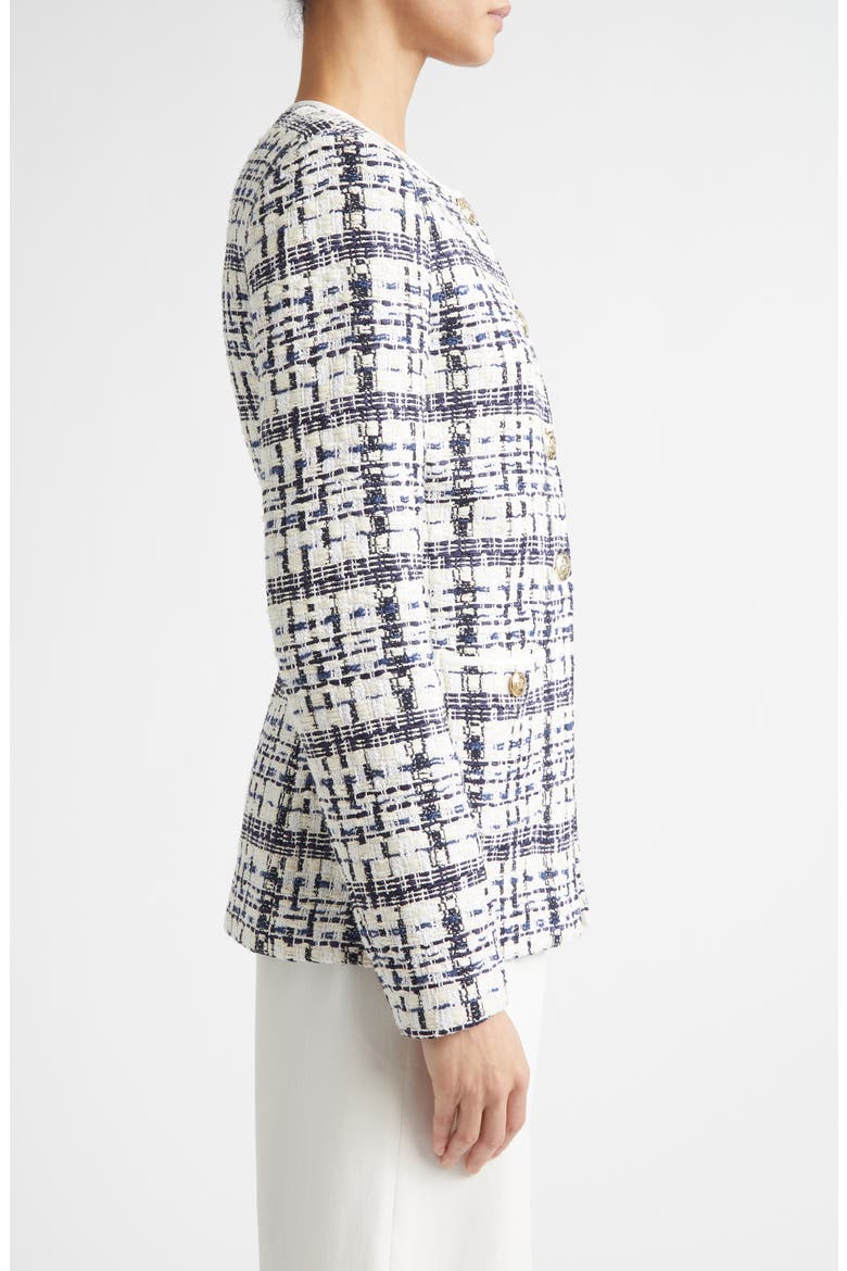 Amara St. Tropez Plaid Tweed Jacket, Alternate, color, ECRU/BRIGHT WHITE/BLACK MULTI