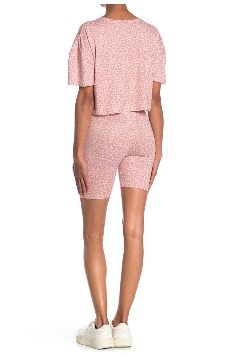 FRENCH AFFAIR Animal Print T-Shirt & Bike Shorts Pajama 2-Piece Set, Alternate, color,