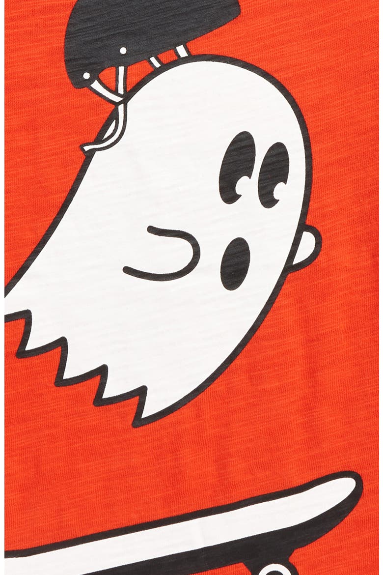 Kids' Skateboard Ghost Long Sleeve Graphic Tee, Alternate, color, ORANGE