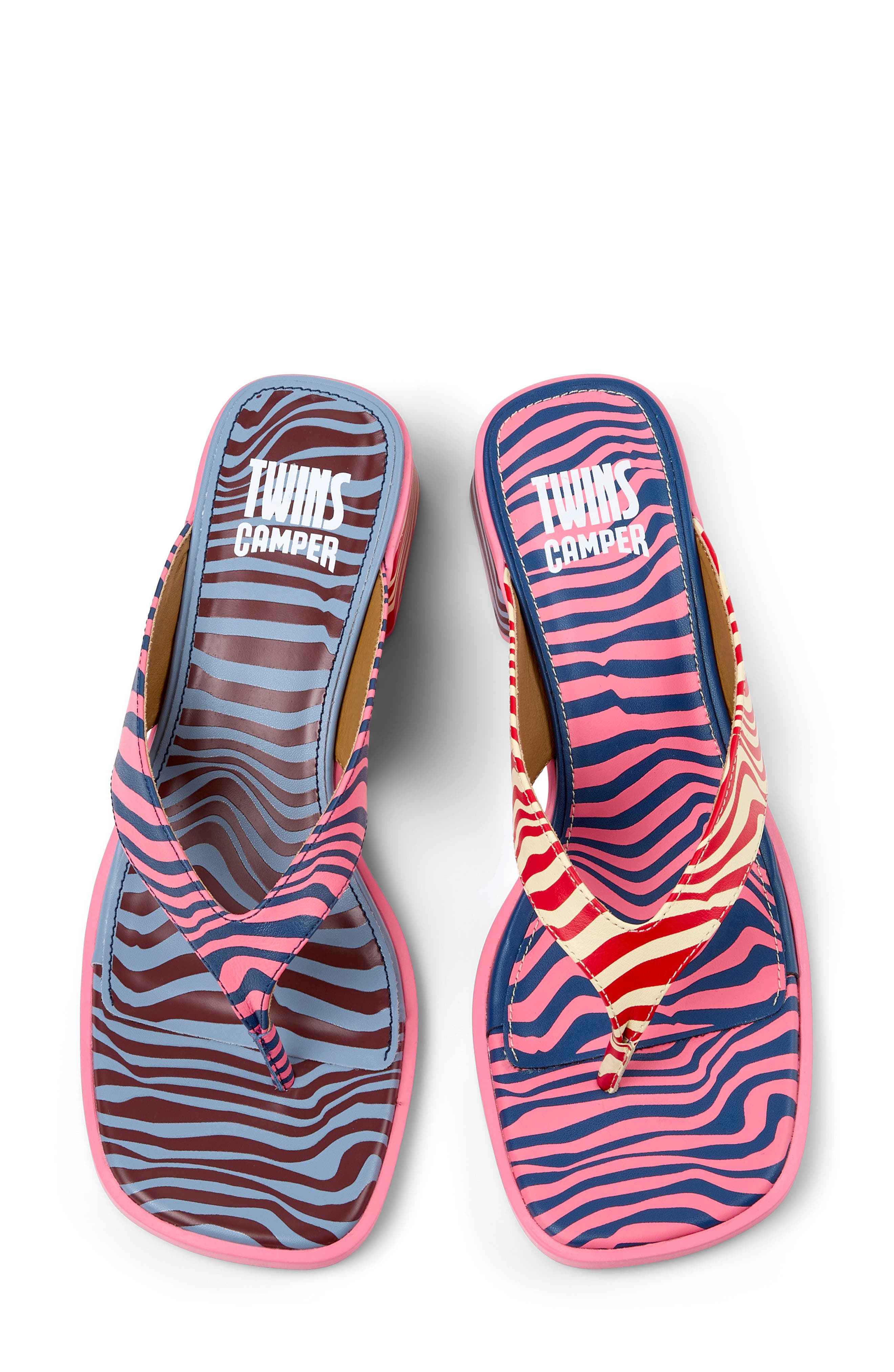 Camper Kora Twins Mismatch Flip Flop, Alternate, color, Pink - Assorted