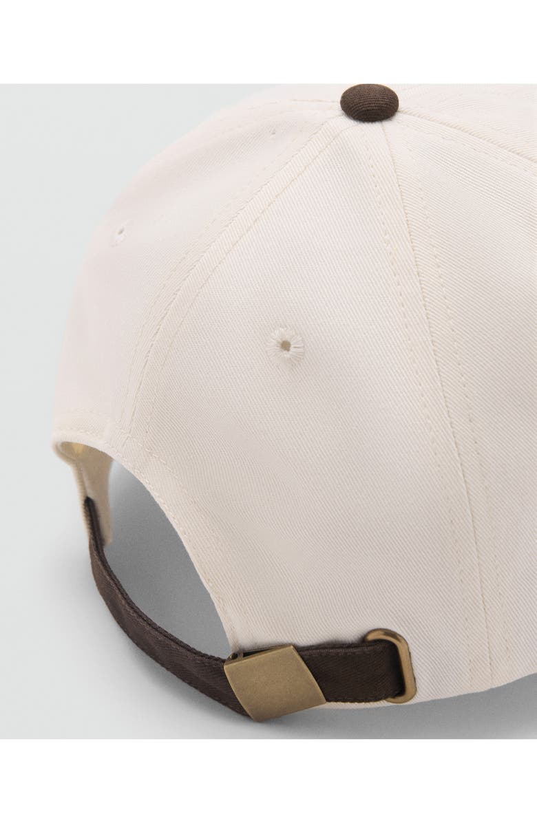 MANGO Embroidered Message Adjustable Baseball Cap, Alternate, color, Brown