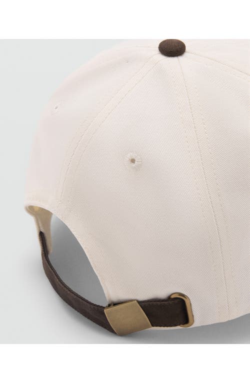Mango Embroidered Message Adjustable Baseball Cap In Brown
