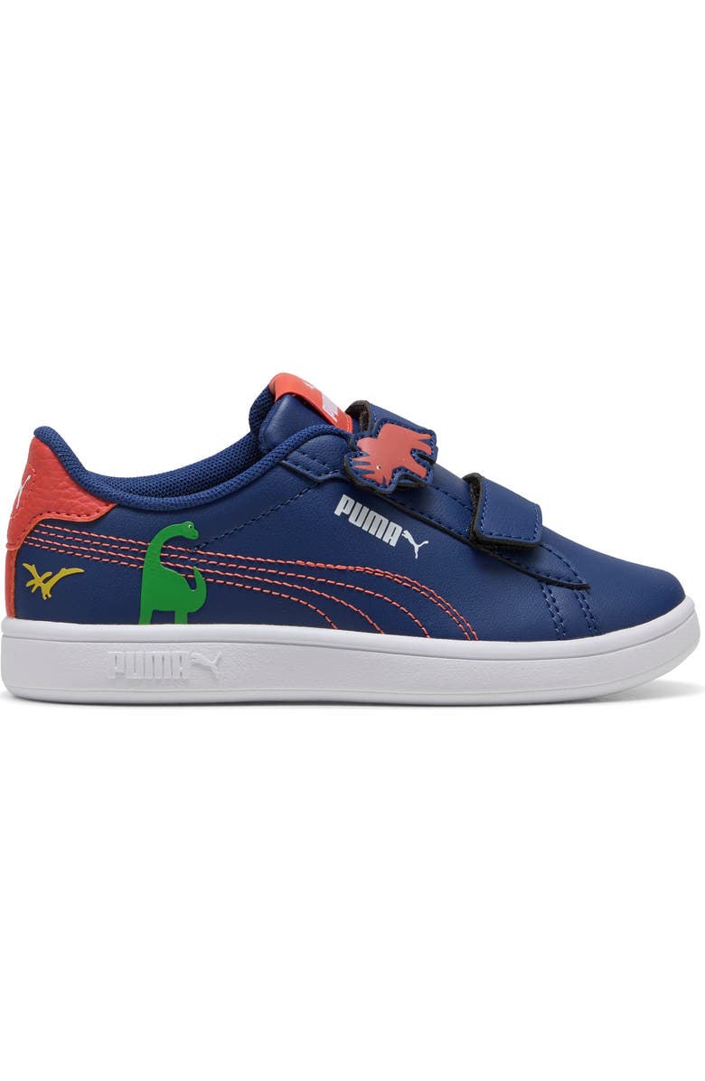 PUMA Kids' Smash 3.0 Dino Sneaker, Alternate, color, Blue Jewel/ Green Fruit