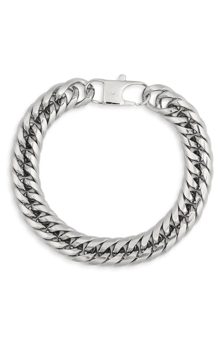 NORDSTROM RACK Men's Curb Link Bracelet, Alternate, color, Stainless