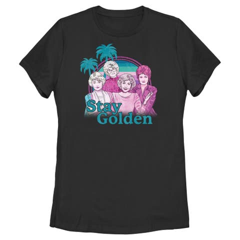 Women's The Golden Girls Tropical Stay Golden Cartoon  Graphic T-Shirt