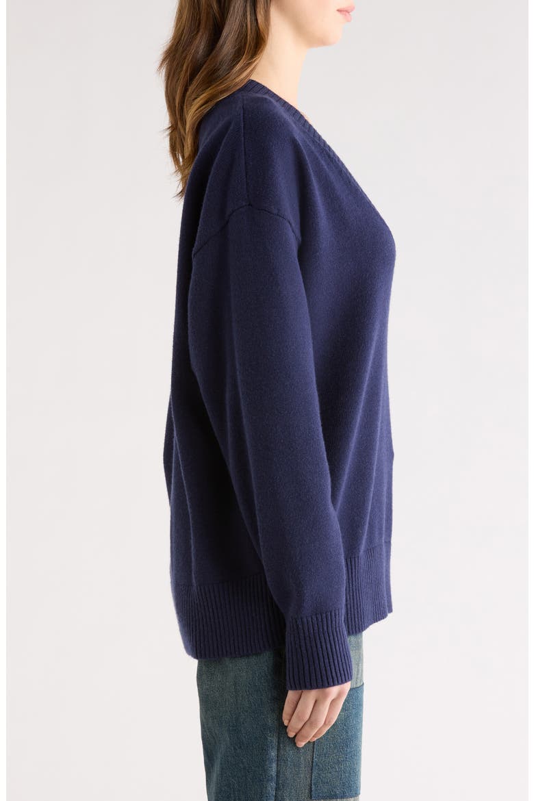 Oversize V-Neck Sweater, Alternate, color, HORIZON INK
