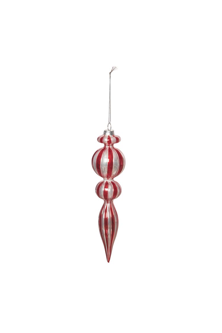 Red & White Vintage Bauble Ornament, Main, color, Red