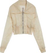 Rick Owens Dracucollar Crop Tulle Bomber Jacket