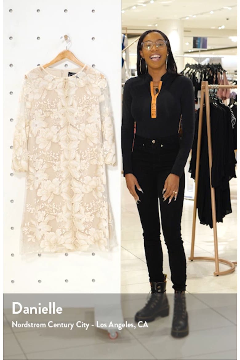 Embroidered Lace Mock Jacket Cocktail Dress video