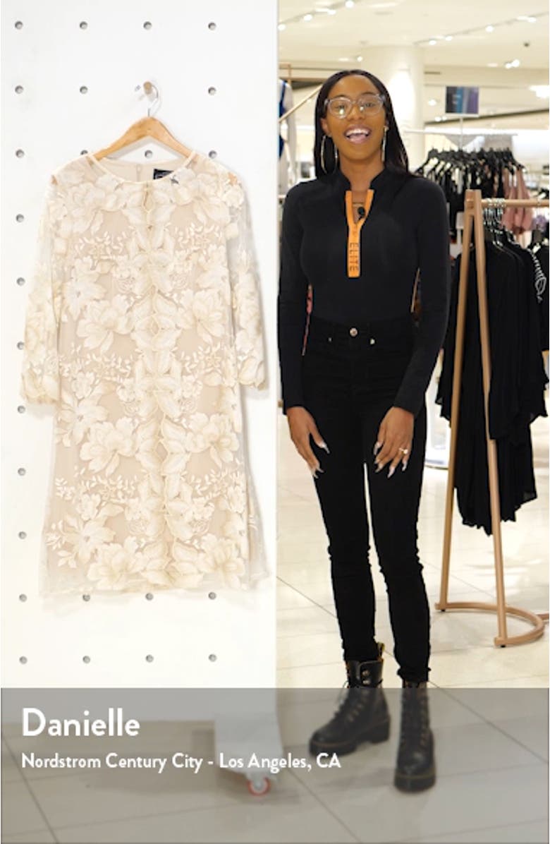 Embroidered Lace Mock Jacket Cocktail Dress, sales video thumbnail