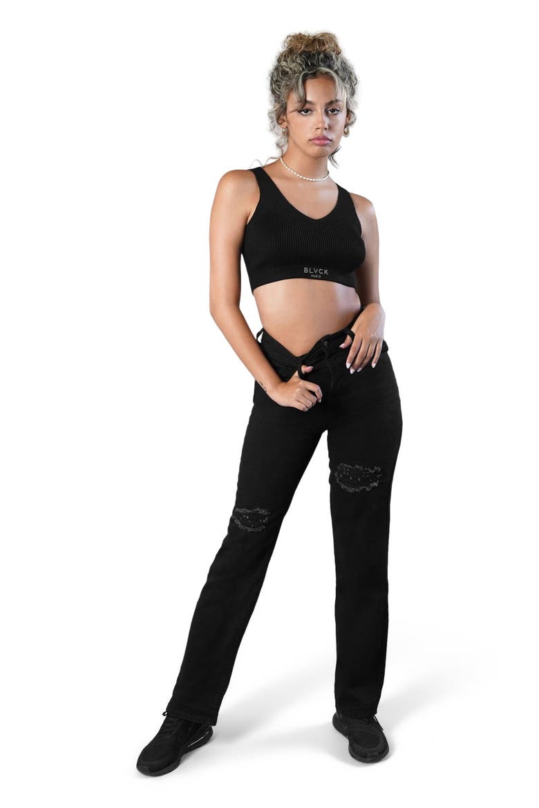 Monogram Jeans, Main, color, Black