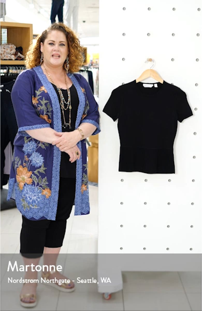 Faly Ribbed Peplum Wool Blend Cardigan, sales video thumbnail