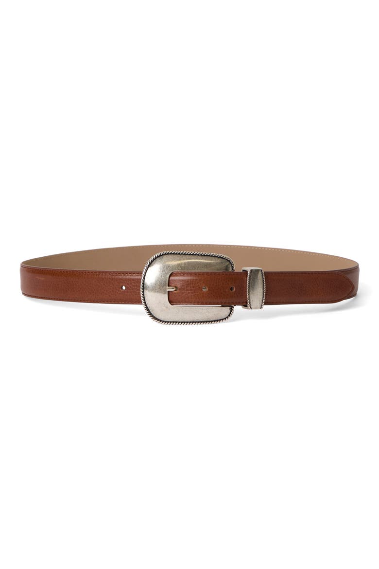 Walker Colt Leather Belt, Main, color, COGNAC SILVER