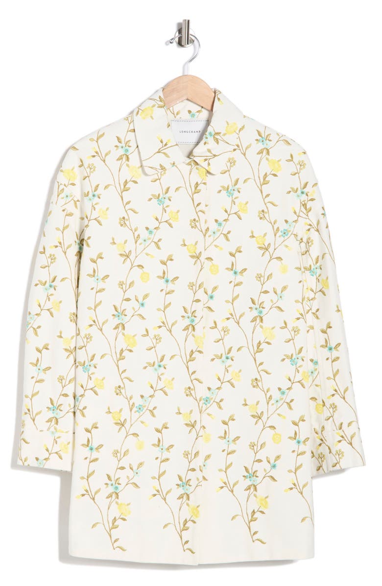 Longchamp Floral Cotton Twill Shirt Jacket, Alternate, color, 