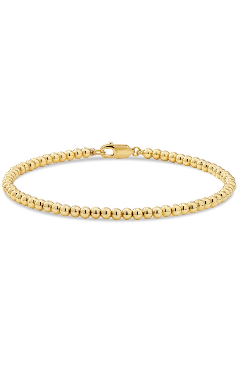 DEVATA Beaded Ball Bracelet in Gold Plated Sterling Silver, Main, color, Yellow Gold
