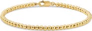 DEVATA 3mm Beaded Ball Chain Bracelet in Gold Plated Sterling Silver