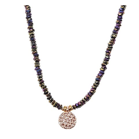Rainbow Pyrite Necklace Charm Choker