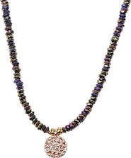 MADISON BEVERLY HILLS Rainbow Pyrite Necklace Charm Choker