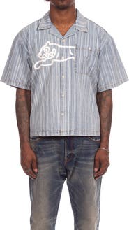 ICECREAM Float Running Dog Denim Graphic Camp Shirt