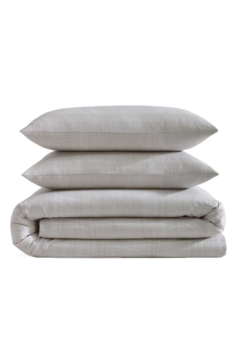 Calvin Klein Textural Rib Comforter & Sham Set, Main, color, Warm Taupe