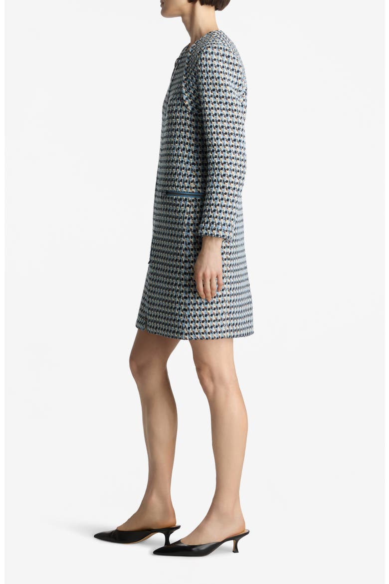 Metallic Tweed Long Jacket, Alternate, color, ROYAL BLUE/ WHITE MULTI