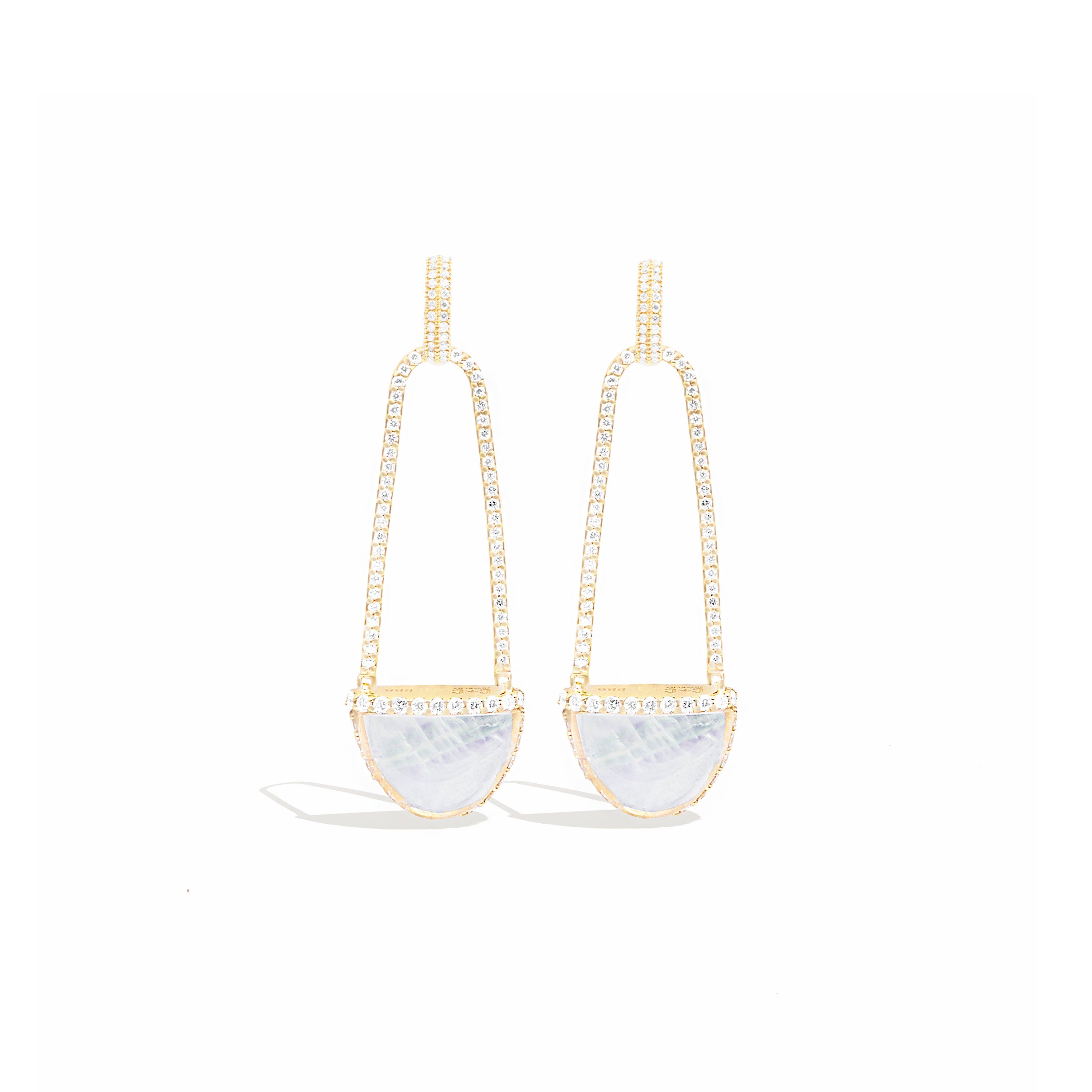 Moonstone & Diamond-Gold