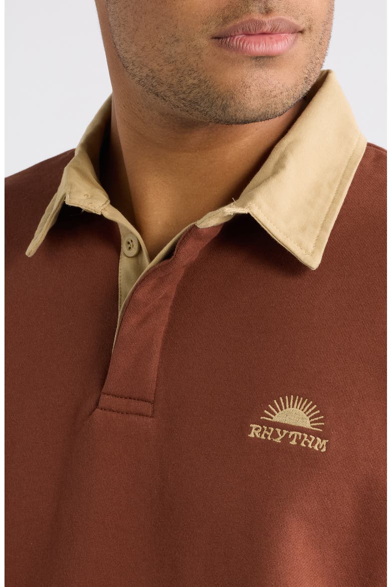 Heritage Bloom Cotton Rugby Polo, Alternate, color, BARK