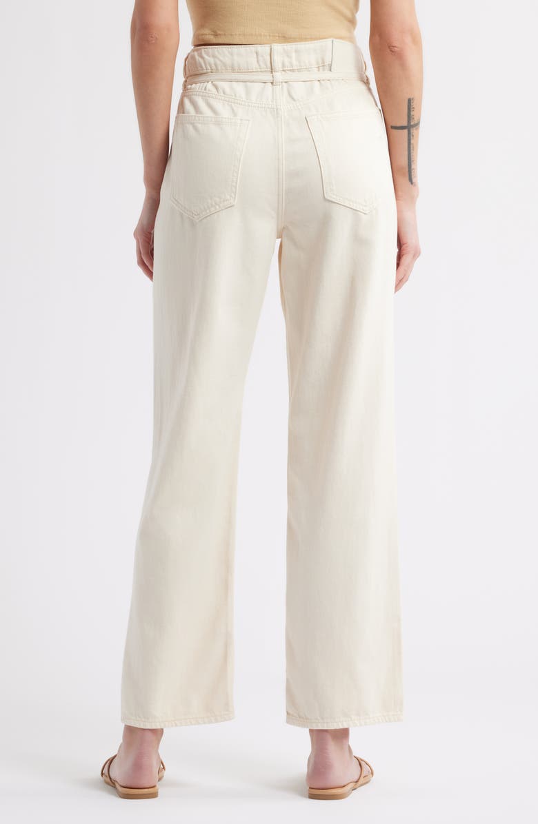 HIDDEN JEANS Tie Waist Wide Leg Jeans, Alternate, color, Cream