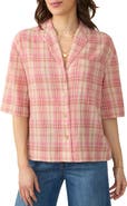 Faherty Canyon Haze Plaid Organic Cotton Gauze Camp Shirt