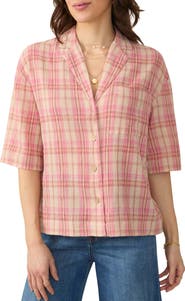 Faherty Canyon Haze Plaid Organic Cotton Gauze Camp Shirt