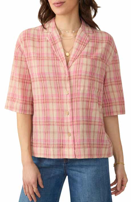 Faherty Canyon Haze Plaid Organic Cotton Gauze Camp Shirt