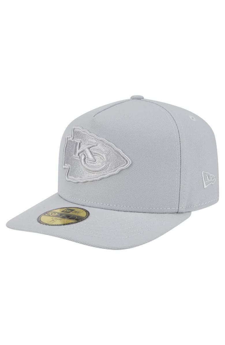 New Era Men's New Era Gray Kansas City Chiefs Color Pack A-Frame 59FIFTY Fitted Hat, Alternate, color, 