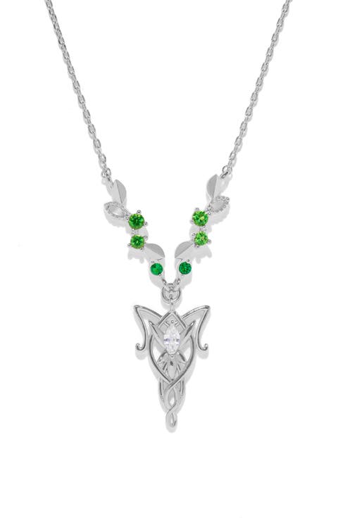 18k Gold Plated Cubic Zirconia Elven Pendant Necklace