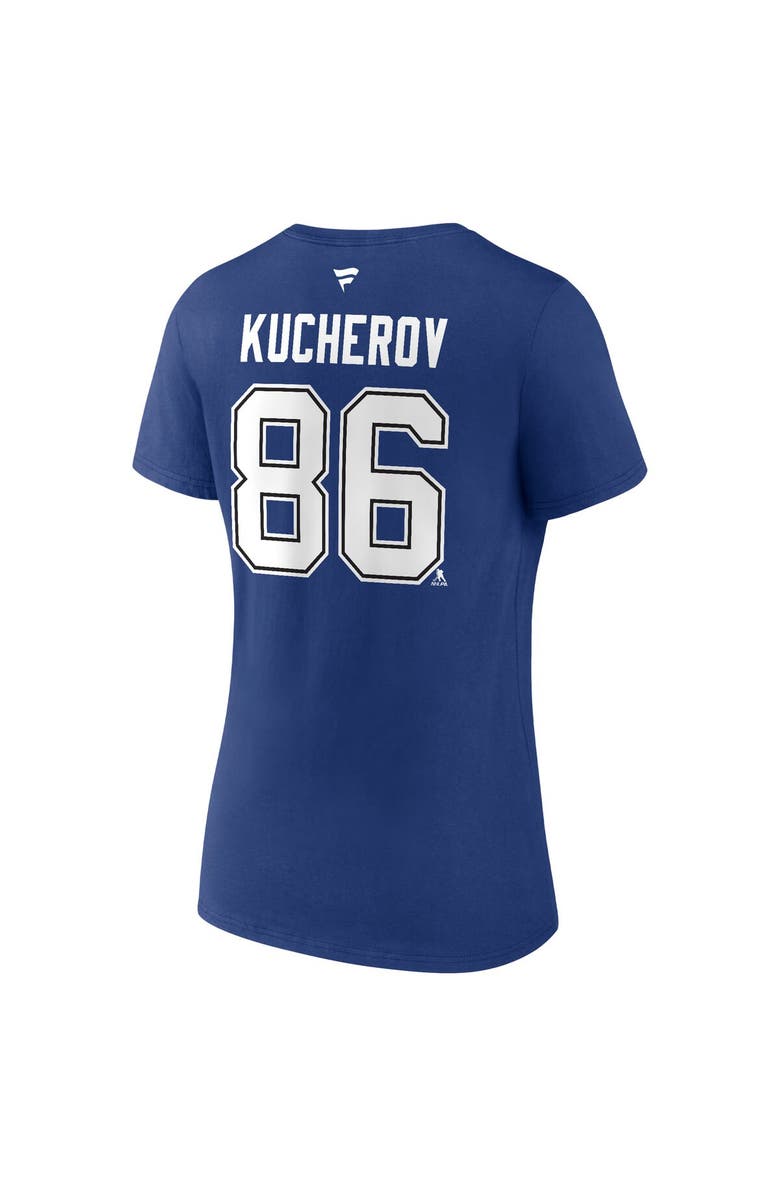 FANATICS Women's Fanatics Branded Nikita Kucherov Blue Tampa Bay Lightning 2022 Stanley Cup Final Authentic Stack Name & Number V-Neck T-Shirt, Alternate, color, 