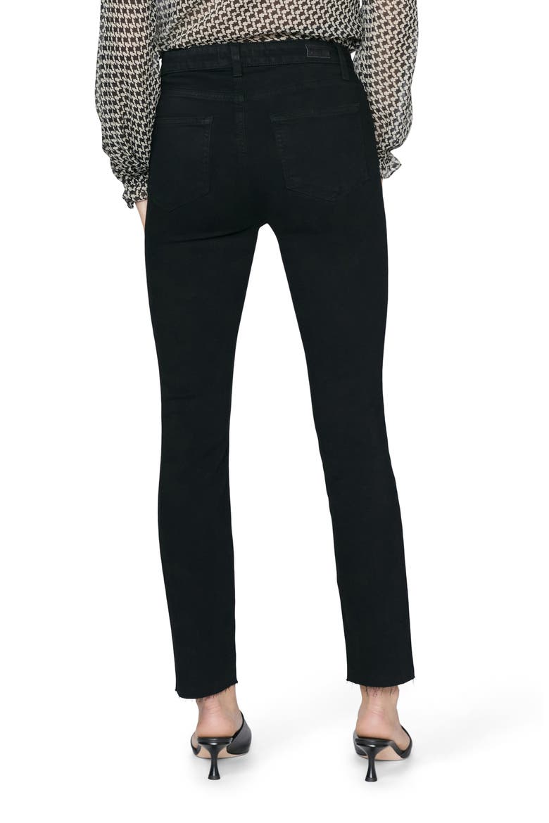 Cindy Raw Hem Straight Leg Jeans, Alternate, color, BLACK SHADOW