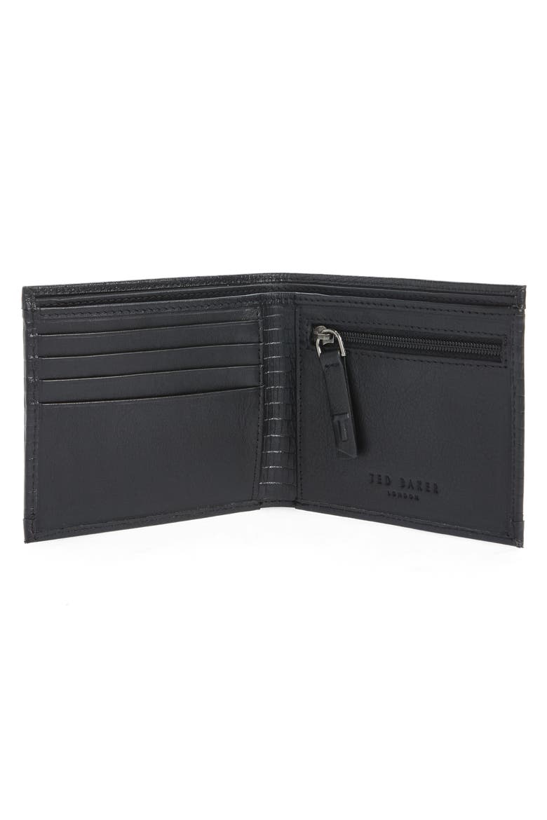 Steevy Lizard Embossed Bifold Wallet, Alternate, color, BLACK