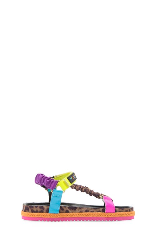 Kurt Geiger Mini Orion Espadrille Sandals In Leopard Neon Multi