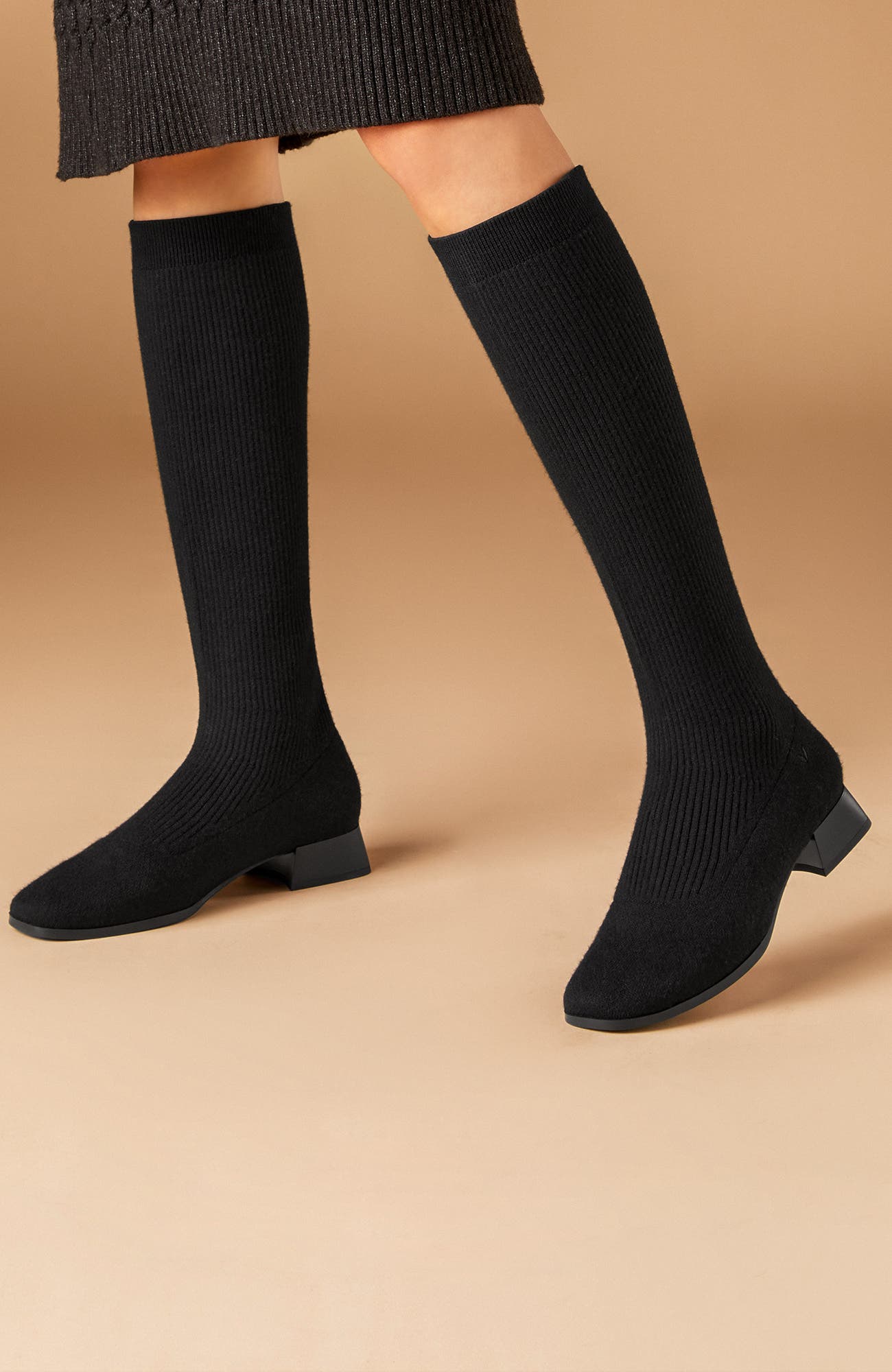 VIVAIA Tara Pro Square-Toe Water Repellent Wool Knee-High Boots, Alternate, color, 