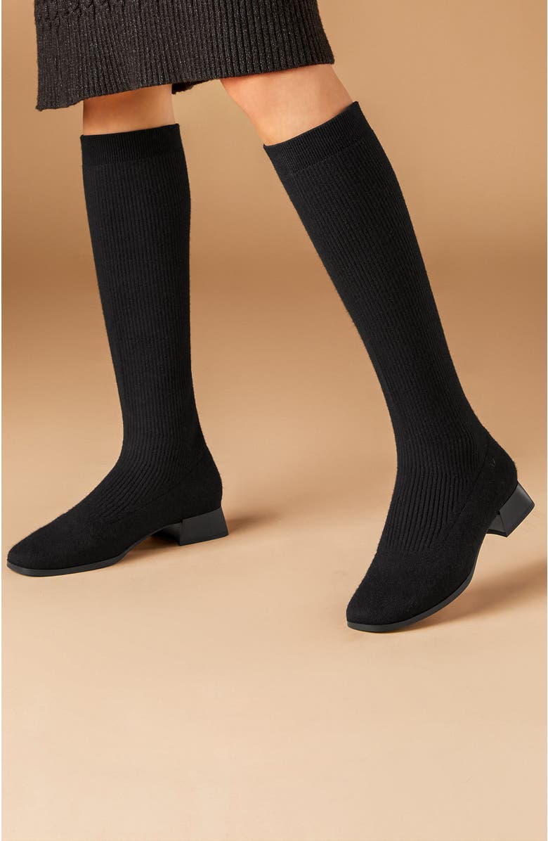 VIVAIA Tara Pro Square-Toe Water Repellent Wool Knee-High Boots, Alternate, color,