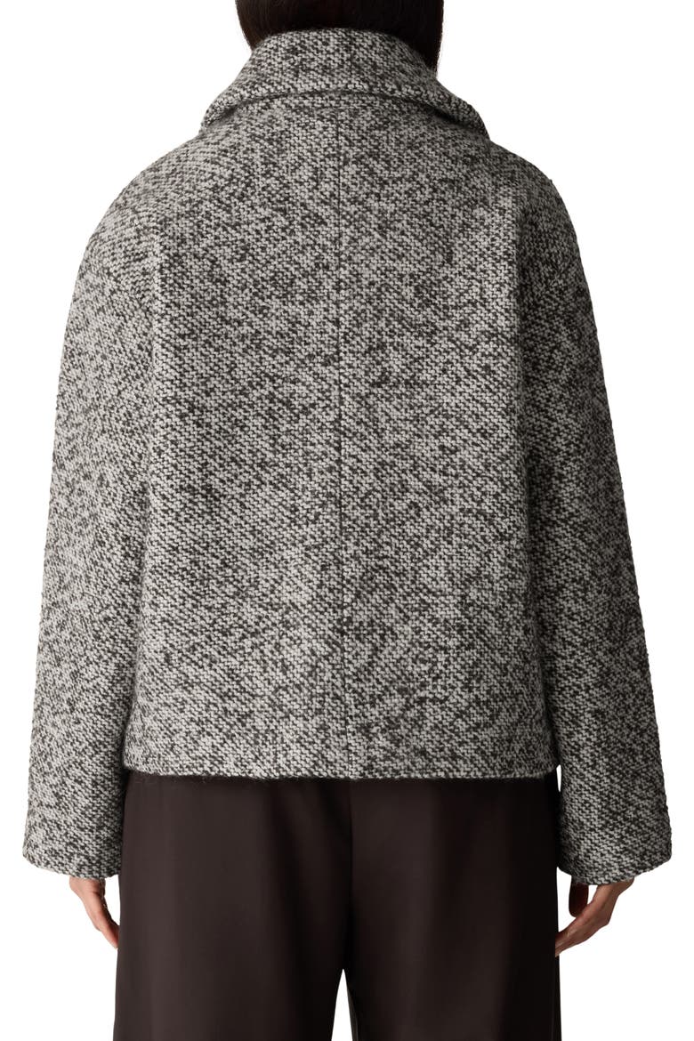 Marled Wool Blend Classic Collar Coat, Alternate, color, COFFEE